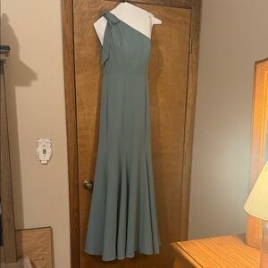 Elegant One-Shoulder Teal Dress
